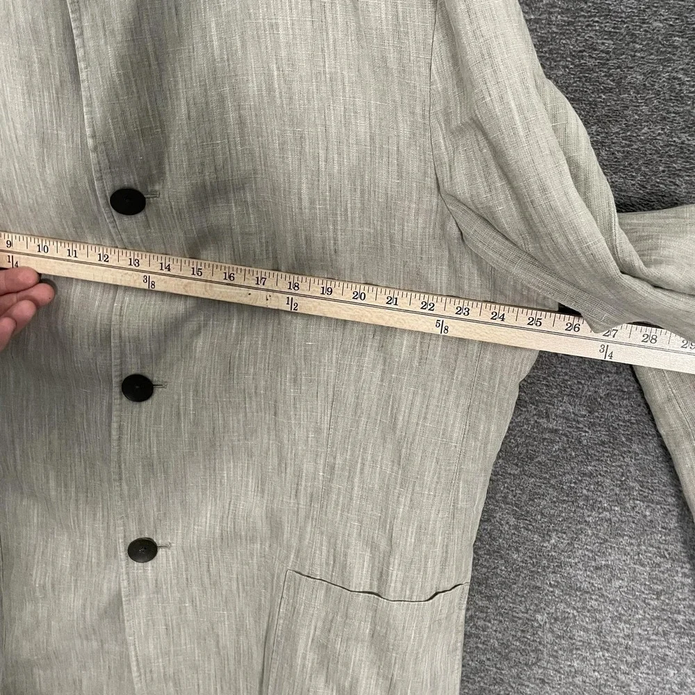 Tommy Bahama Island Soft Jacket Mens XL Beige Cotton Linen Overcoat Button Front